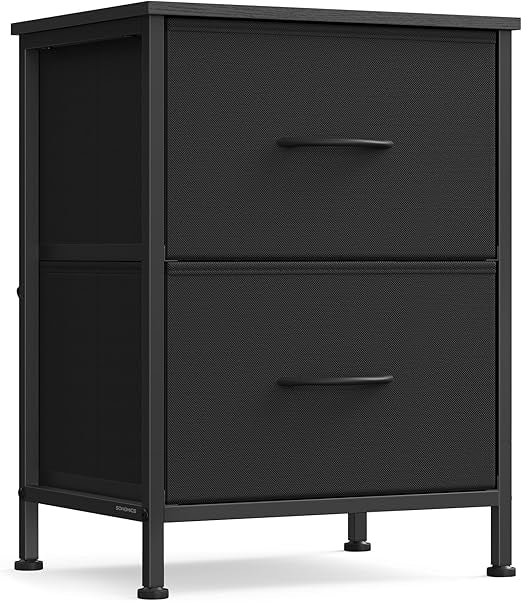 Modern Nightstand with Drawer Wooden Bedside Table Storage Cabinet End Table for Bedroom Living Room Small Space Furniture