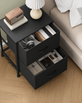 Modern Nightstand with Drawer Wooden Bedside Table Storage Cabinet End Table for Bedroom Living Room Small Space Furniture